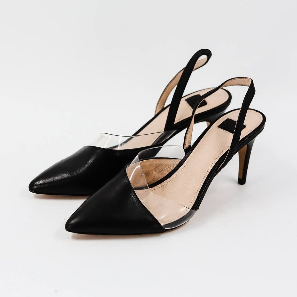 Louise Et Cie Kareena Black Leather Kitten Heel